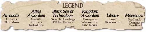 Legend of the Gordian Solutions' Main Navigational Map